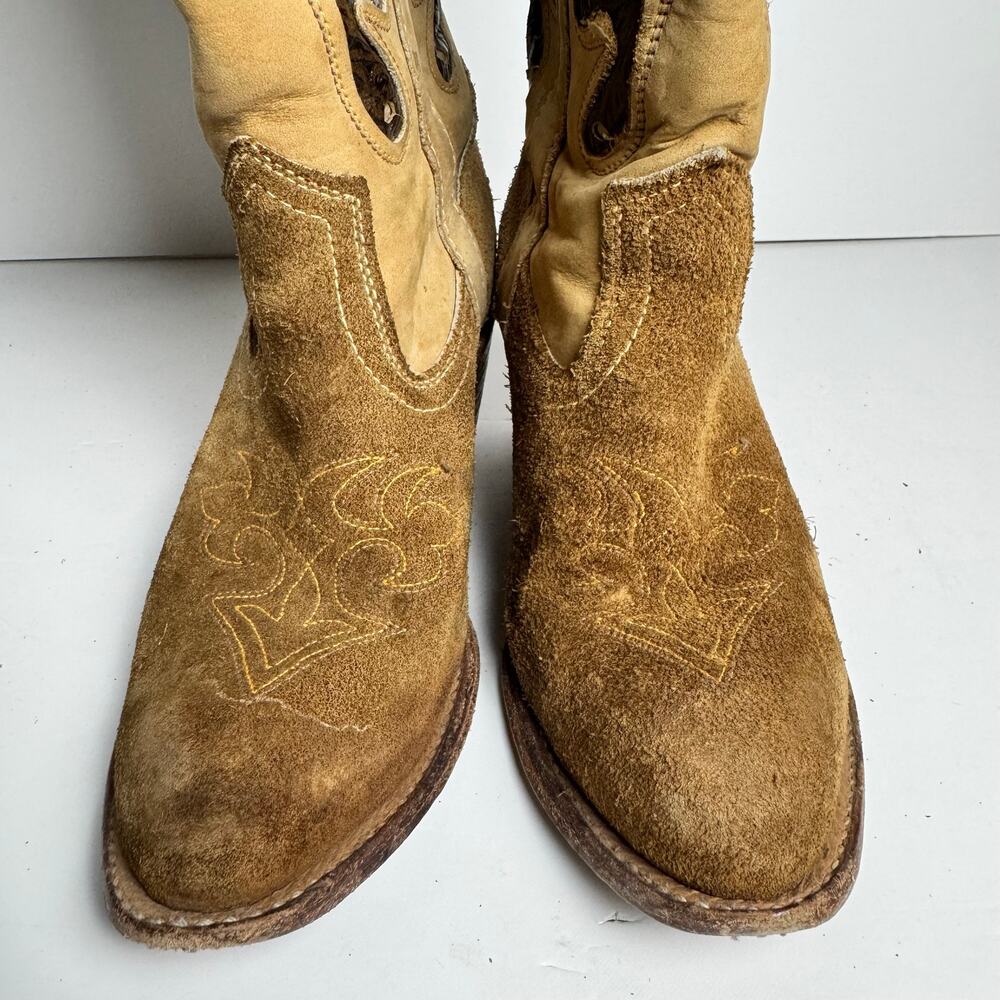Miss Capezio Western Cowboy Boots Womens 7M Brown Suede Leather USA Vintage Boho - Picture 13 of 14